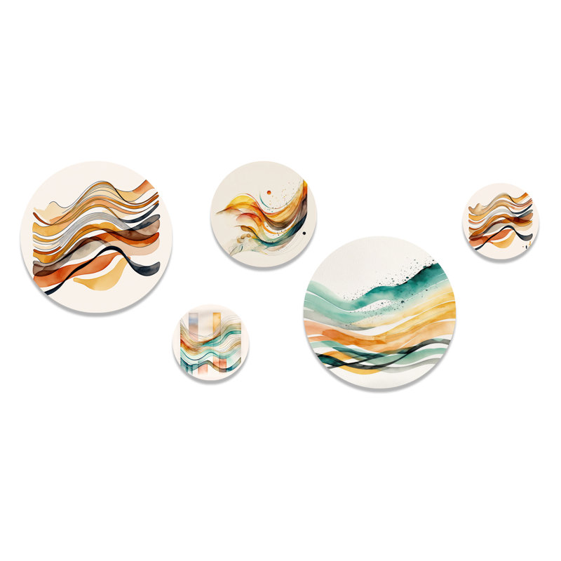 Burnt Orange Waves Abstract I - Modern Waves Metal Wall Décor