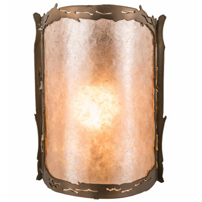 Rustic Lodge Steel Flush Mounted Sconce