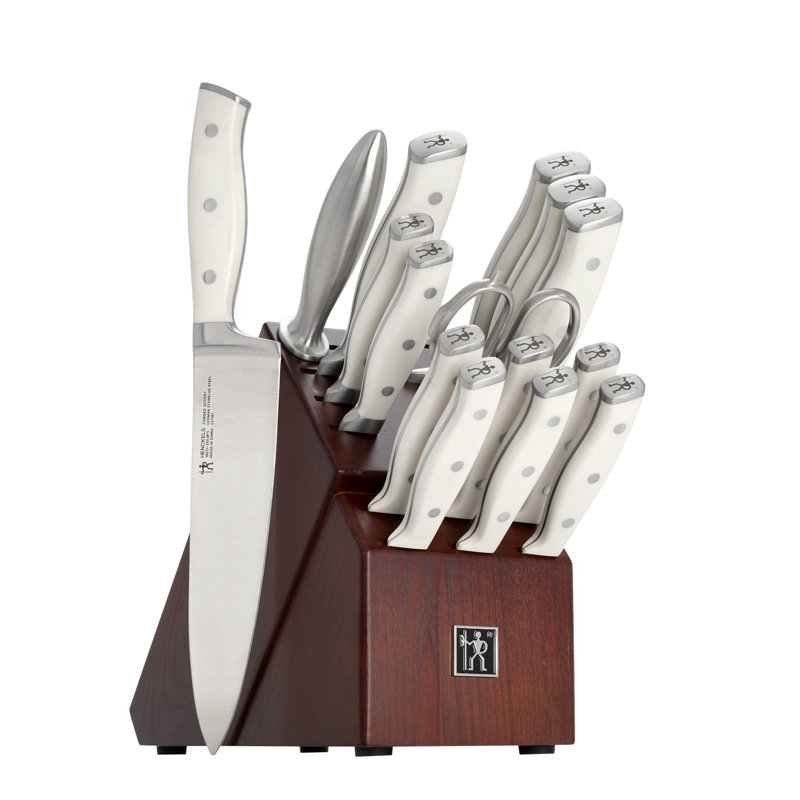Henckels Forged Accent 16-Pc Knife Block Set, White Handles