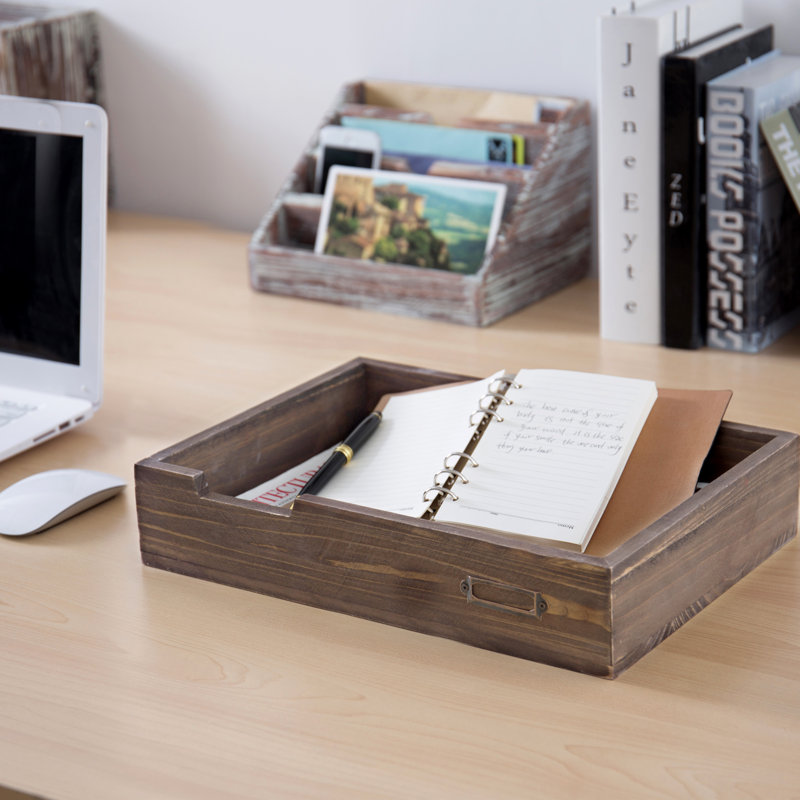 Chasewych Solid Wood Stackable Distressed Paper Organiser