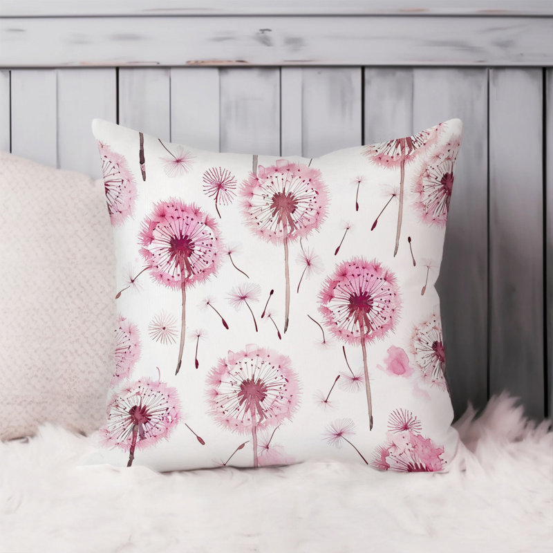 Botanical Pink Dandelions VI Modern, 16"H x 16"W, Pink Dandelions 2