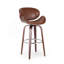 Tabouret de bar pivotant moderne 30 po Mid-Century, noyer et cognac-642466046