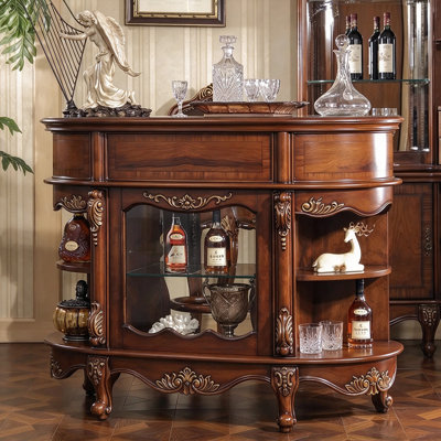 American-style solid wood wine cabinet.