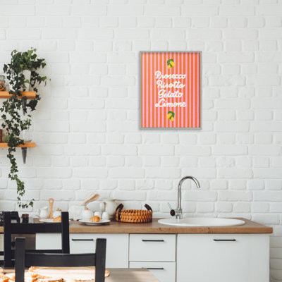 Italian Enjoyment over Stripes Framed Giclee, design by Indira Prieto | IndySign