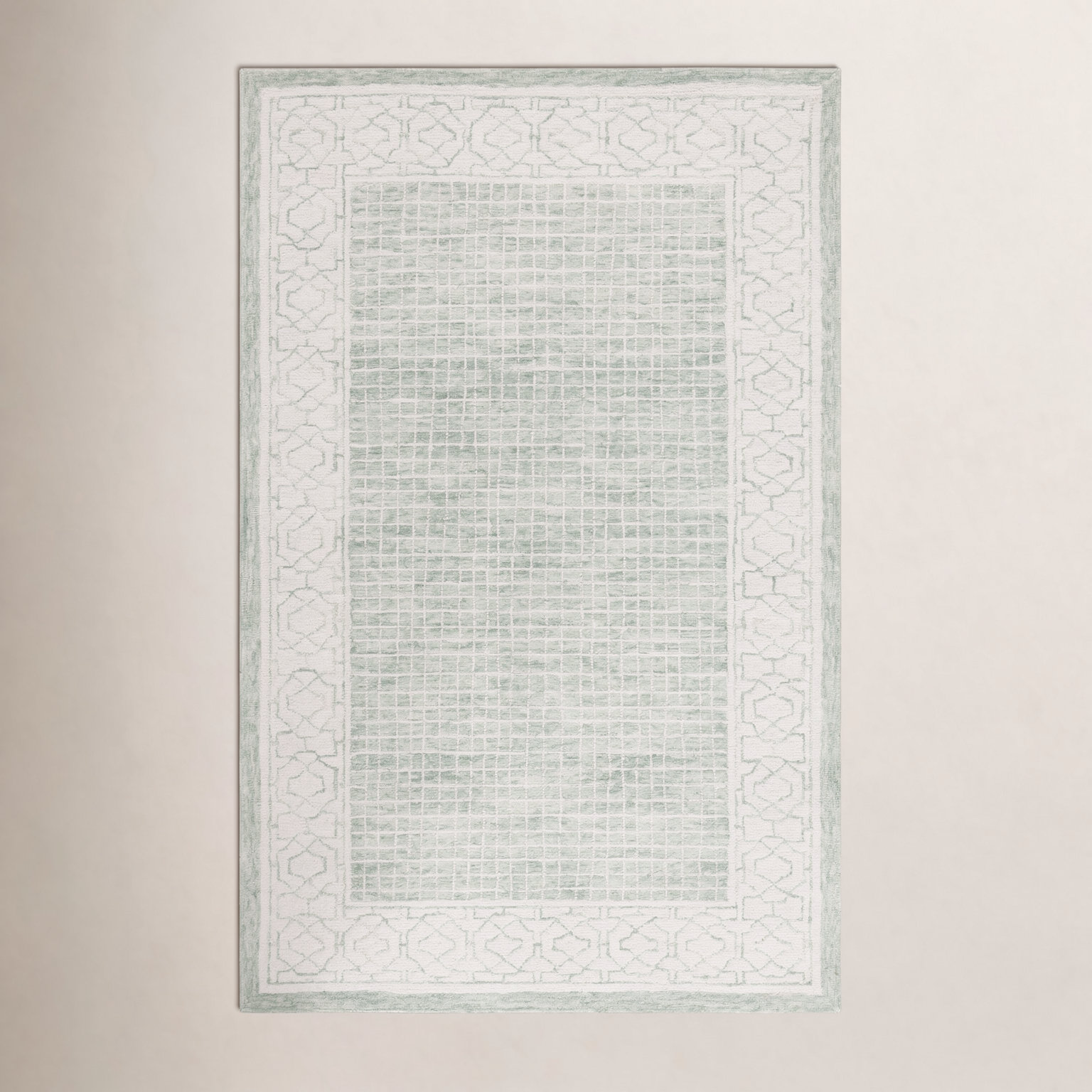 Hand-Tufted Geometric Wool Rug, Rectangle 9' x 12'