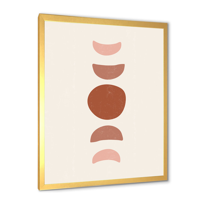 Minimal Moon Phases - impression sur toile, Toile encadrée d'or, H 32 po x l 16 po x P 1,5 po