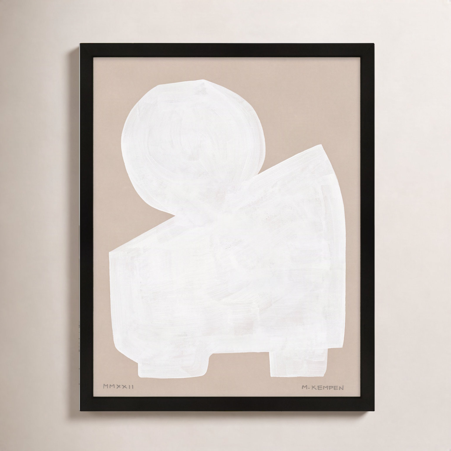 Modules In White 2 by Michael Kempen, 24" W x 30" H, Black Framed