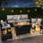 7-pieces Patio Conversation Set With Wide Armrests And Fire Pit Table,outdoor Rattan Seating Group-400181825