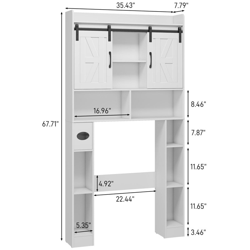 Over The Toilet Storage Toilet Paper Holder Cabinet Freestanding Bathroom Organizer Space-Saving for Bathroom Laundry Room