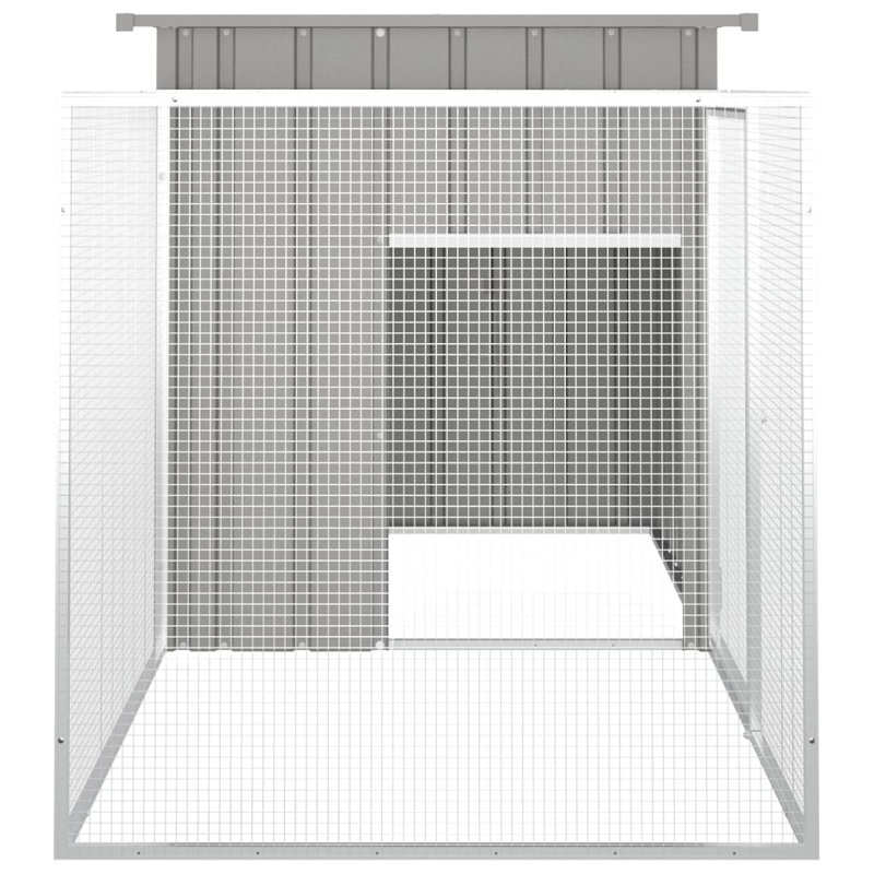 Rabbit Cage Galvanised Steel Outdoor Pet Rabbit Hutch, Grey