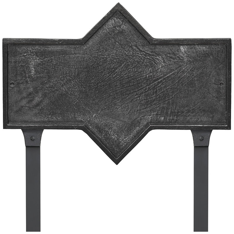 Plaque d'adresse rectangulaire à deux lignes Piedmont, Fer suédois / Noir, Oui