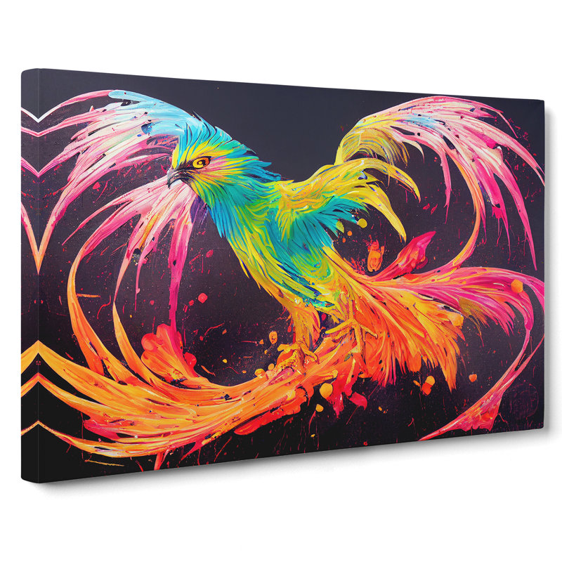Phoenix Bird Splash Vol.2 Abstract - Wrapped Canvas, 50cm H x 76cm W x 3cm D