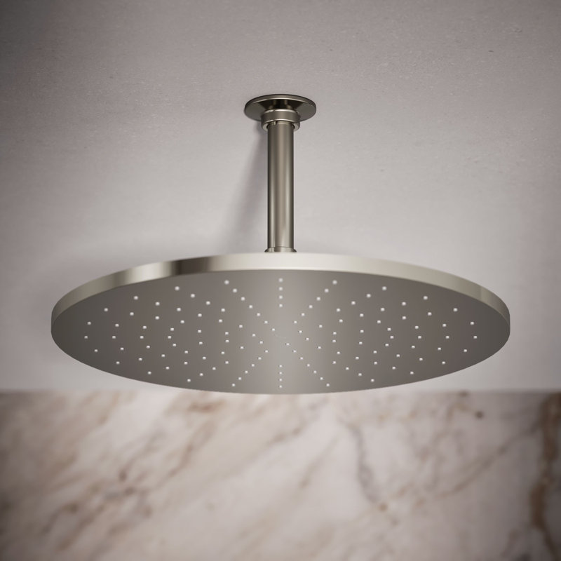 Contemporary Round 14" Rainhead with Katalyst Air-Induction Spray, 2.5 Gpm, Vibrant Polished Nickel