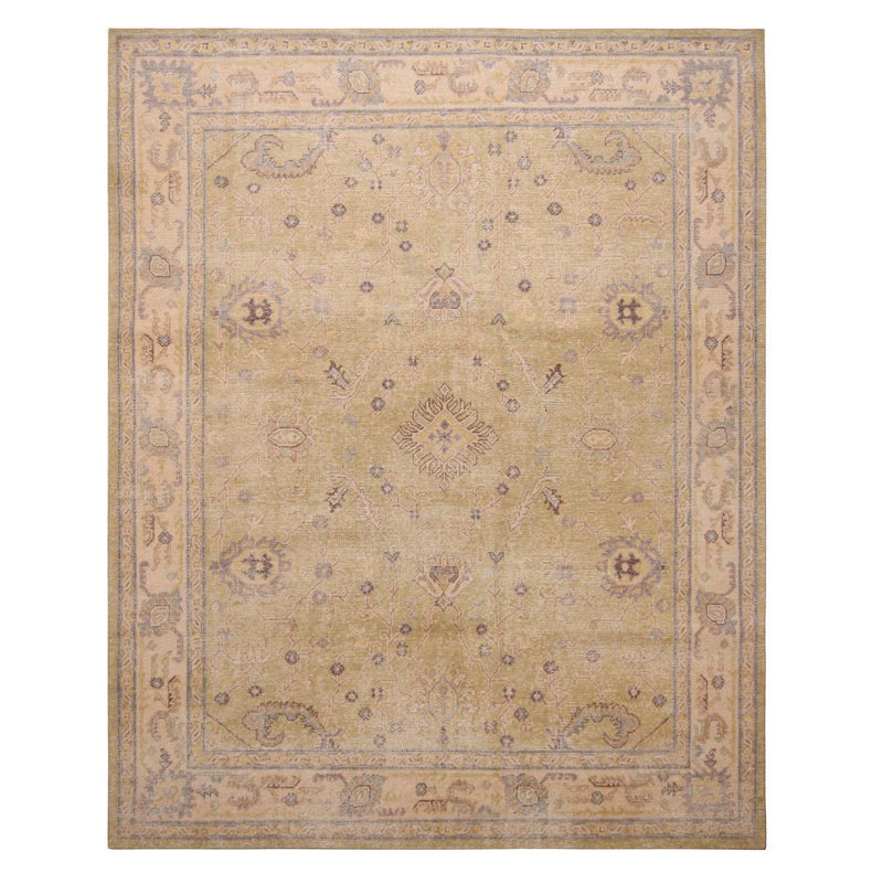 Distressed Homage Hand Knotted Wool Oriental Area Rug, Rectangle 12' x 18'