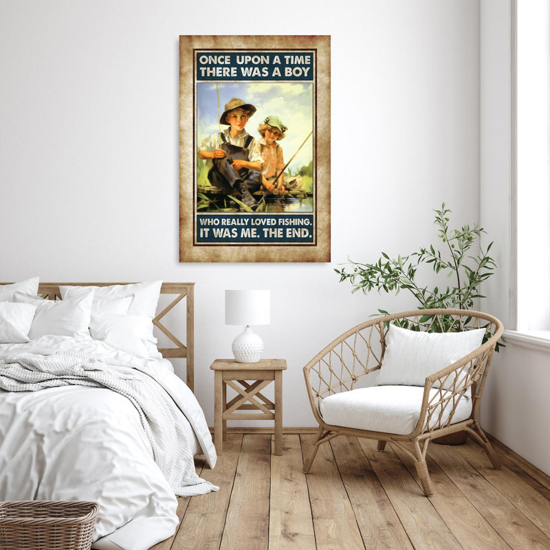 Aleily A Boy Who Really L aimé Fishing, impression sur toile, H 14 po x l 11 po x P 1,25 po