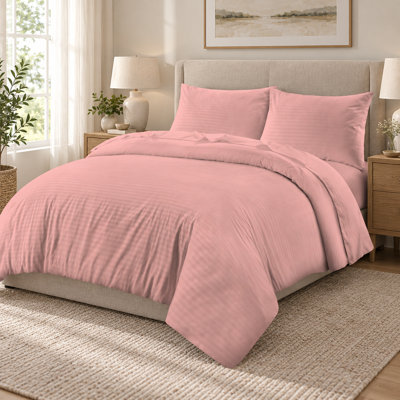 NZ Microfiber Striped Duvet Cover Set with Pillowcases