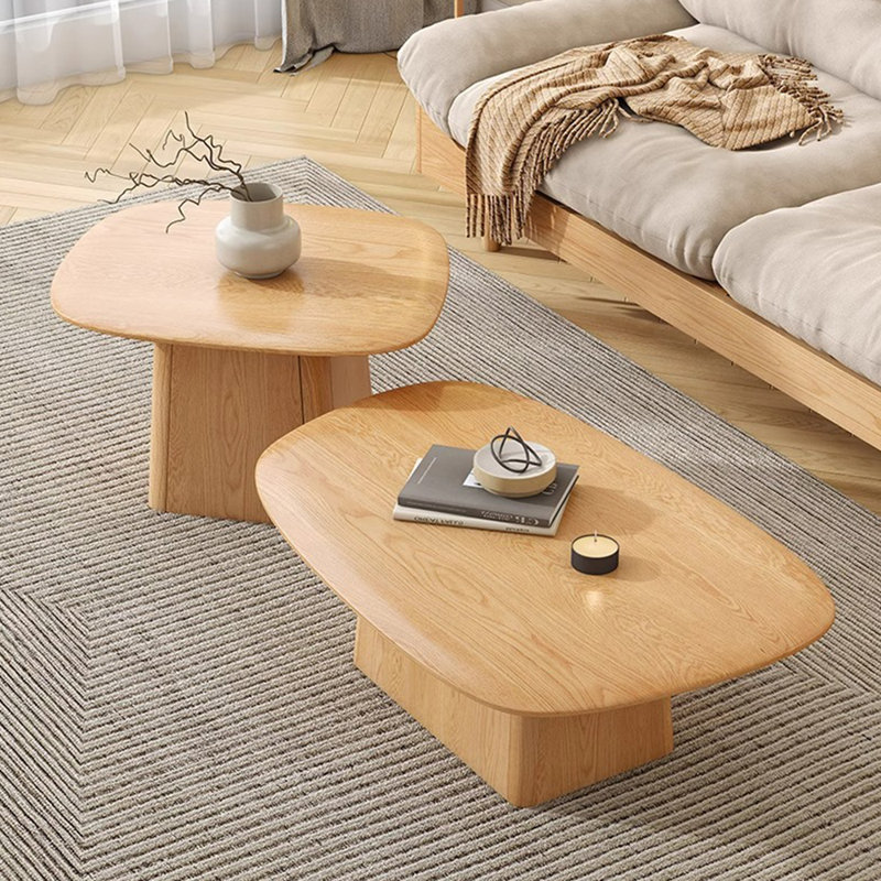 Wabi-sabi solid wood coffee table, Burlywood