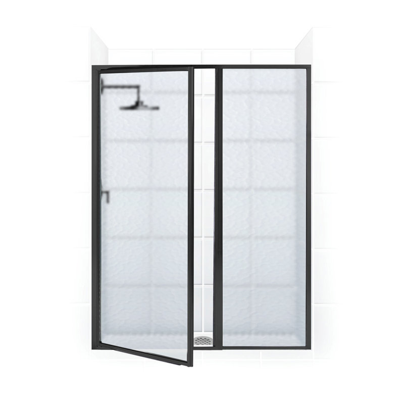 Legend Series Framed - W x 69'' H Hinged Door Framed Shower Door with, Standard Obscure / Aquatex, Matte Black