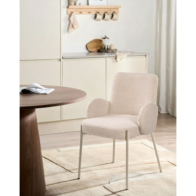 50 cm H Boucle Armchair in Beige