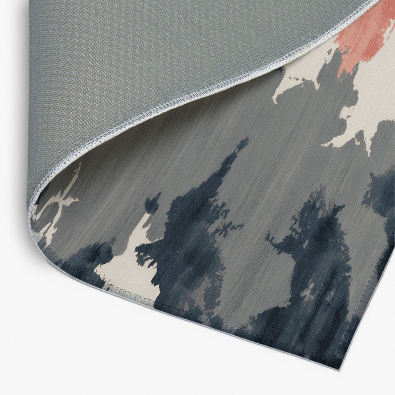 Tapis intérieur et extérieur gris Watercolor, Rectangulaire 2 pi x 3 pi