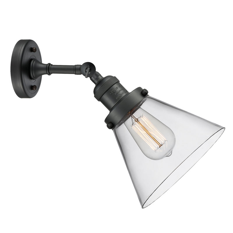 Cone 2 Light Tiltable Bath Vanity Light, Clear, Matte Black, Bulb Not Included