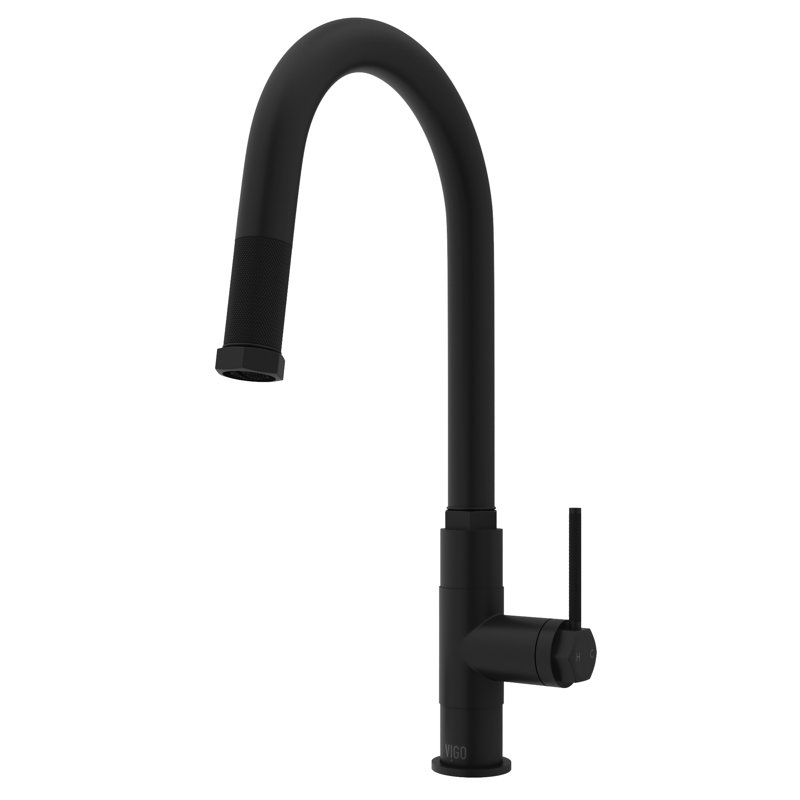 Robinet de cuisine à poignée simple Hart, Noir mat
