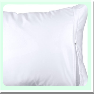Luxury Zippered Pillowcase Set - Hotel Collection 200 Thread Count Soft Pillow Protectors - Quiet Zippered Pillow Covers - Set of 2 - Size