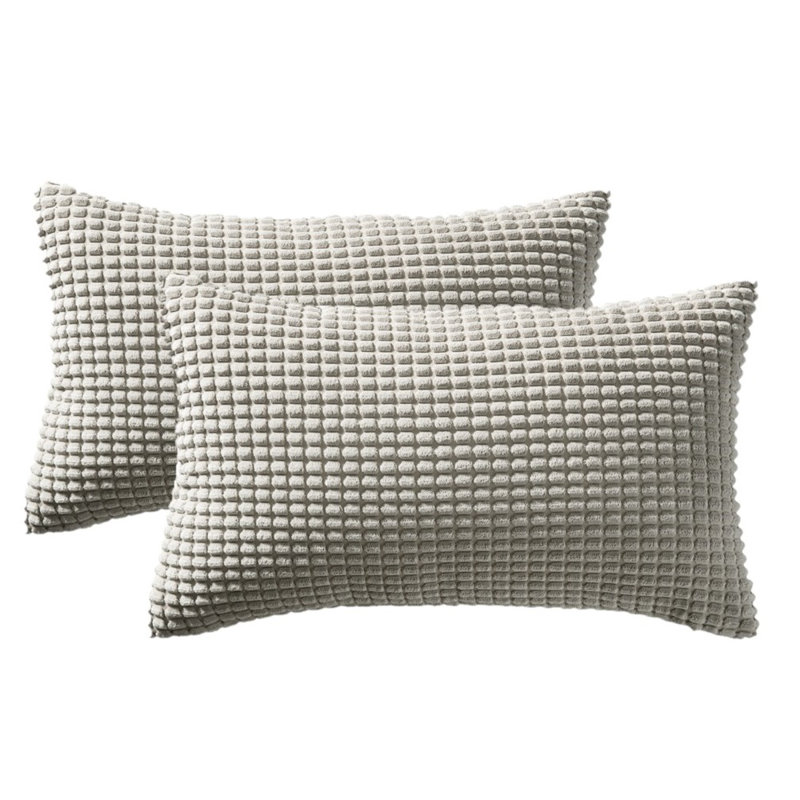 Ensemble de 2 housses de coussin en velours côtelé, Sable