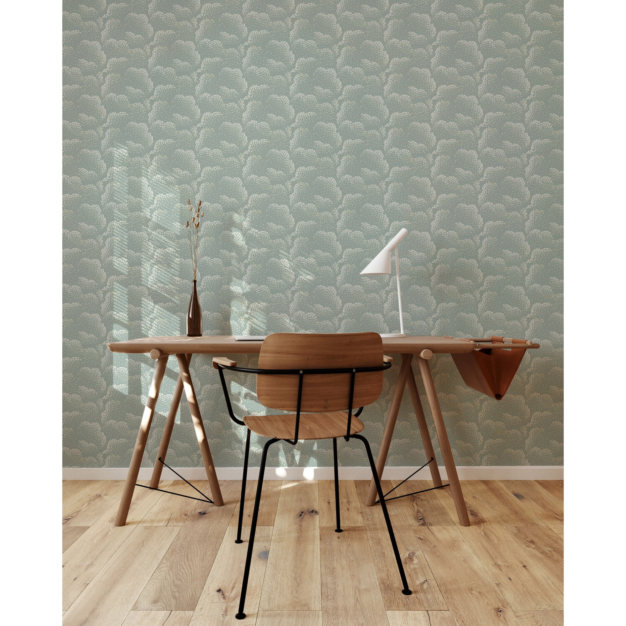 Revel Mid-Century Abstract Peel & Stick Wallpaper, Ash Blue, Self-adhesive