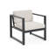 Ensemble de conversation 4 pièces, finition noire avec coussin beige