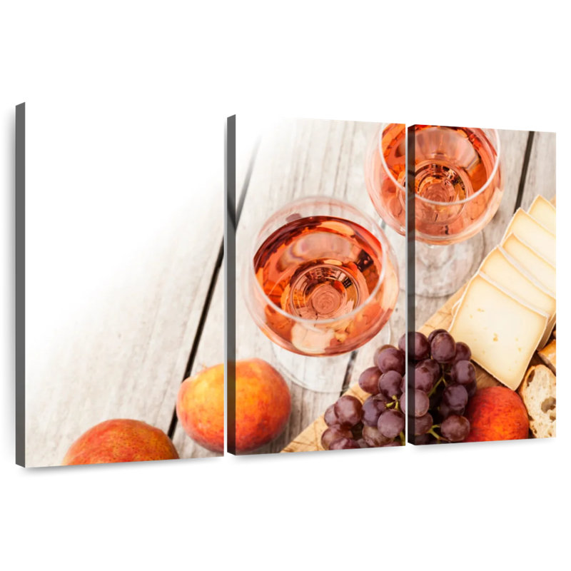 Charcuterie Yarlin et vin rosé, H 24 po x l 38 po