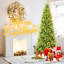 Arbre de Noël mince de 4 pi avec 150 lumières DEL blanc chaud - 424 pointes en PE + PVC, conception à charnières peu encombrante, installation facile, support en métal robuste - arbre à crayons réaliste pour les petits espaces-1811215286