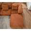 Revêtement en chenille orange en forme de L, 5 pièces, sans pied pour un look élégant et modulaire en orange, chenille, moment de détente décontracté-121361951