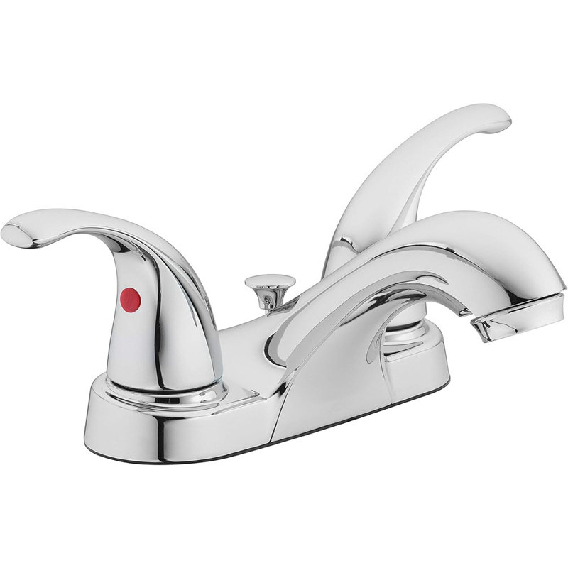 Two Handle Bathroom Sink Faucet, Polished Chrome