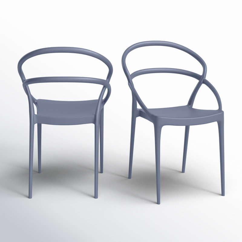 Chaise d'appoint empilable pour patio Farrah, Gris foncé