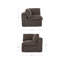 Chaise de coin Dewey bleu marine et brun-1248092961