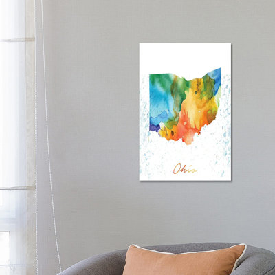 Ohio State Colourful - Wrapped Canvas Painting