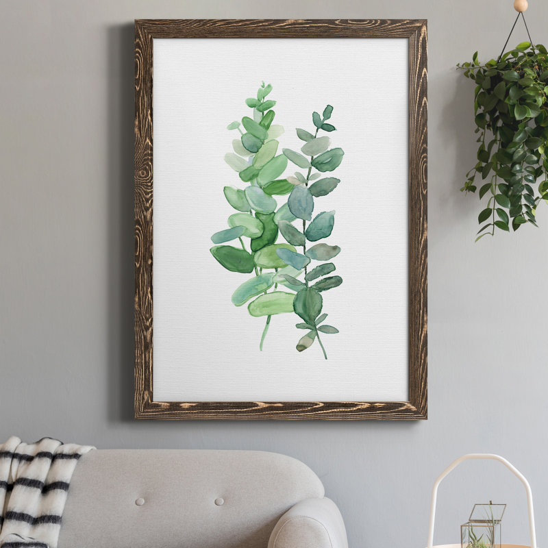 Eucalyptus II - Toile encadrée de qualité supérieure - prête à être accrochée, H 31,5 po x l 23,5 po x P 1,5 po, Noyer