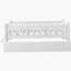 Lit plateforme simple en bois avec garde-corps et 2 tiroirs blanc