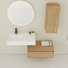 Ensemble de meuble-lavabo mural 30 po avec lavabo en résine et armoire de rangement assortie 12 po