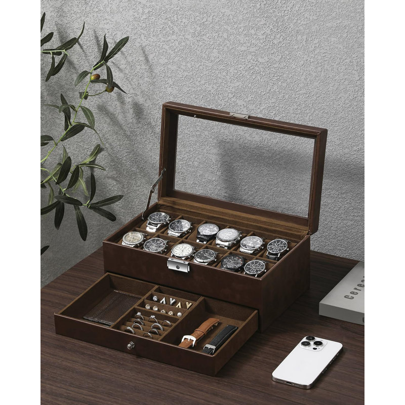 Leather Watch Box +, Brown