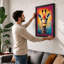 Giraffe Geometric 1 Piece Single Picture Frame Wall Art-136691955-136691960