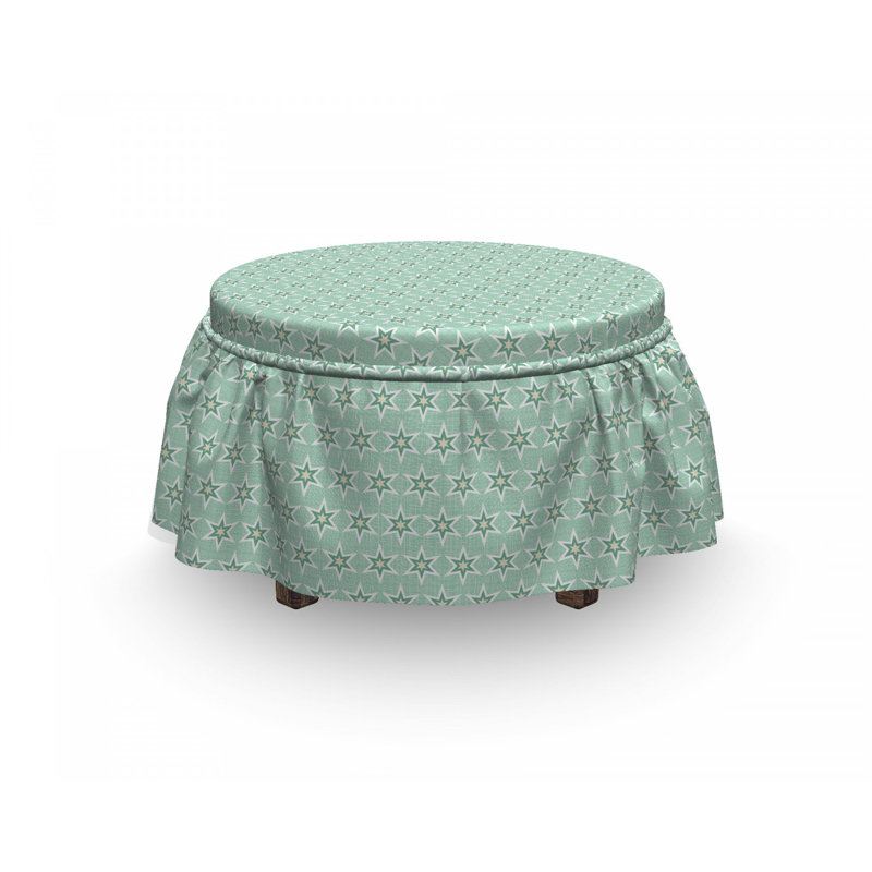 Ensemble de housse pour repose-pieds à coussins carrés monochrome 2 pièces