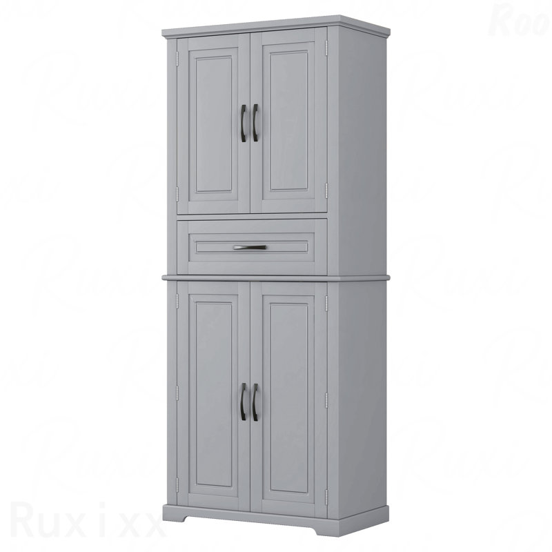 Bathroom Storage Cabinet With Multi-Functional Storage Space, Drawer With Slide Rails, Adjustable Shelf, Grey, Gray