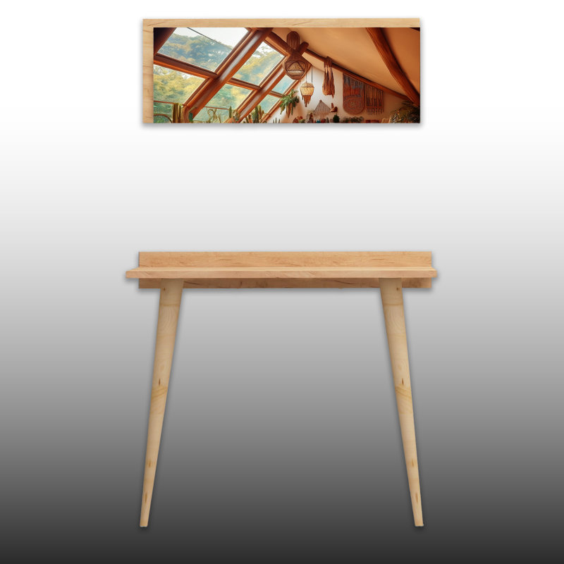 Brettany 31.5'' 2 Pieces Minimalist Console Table With Mirror