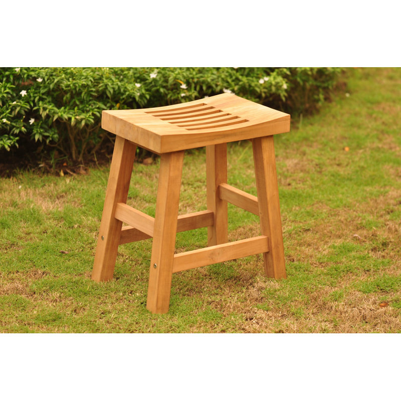 Grade A Teak Wood  16" Single Curved Seat Shower / Bath Room / Pool / Spa Stool Bench