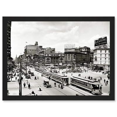 Woodward Avenue 1917 Detroit USA 1 Piece Single Picture Frame Wall Art