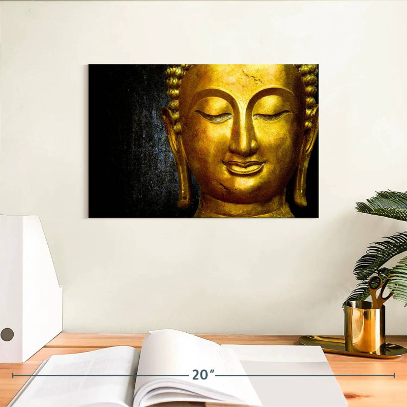 Statue de Bouddha doré Adella, H 8 po x l 12 po