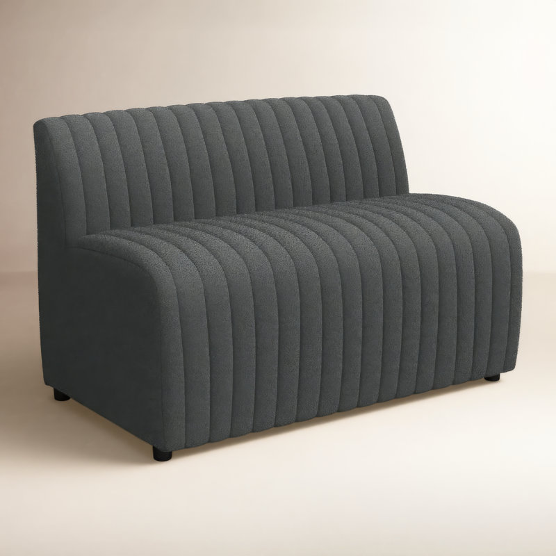 Brandt Upholstered Bench, 31.5" H x 49" W x 28" D, Fiqa Charcoal Boucle