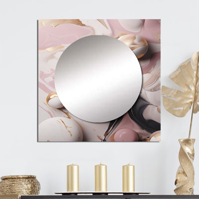 Larika - Miroir carré abstrait en marbre pour décoration murale